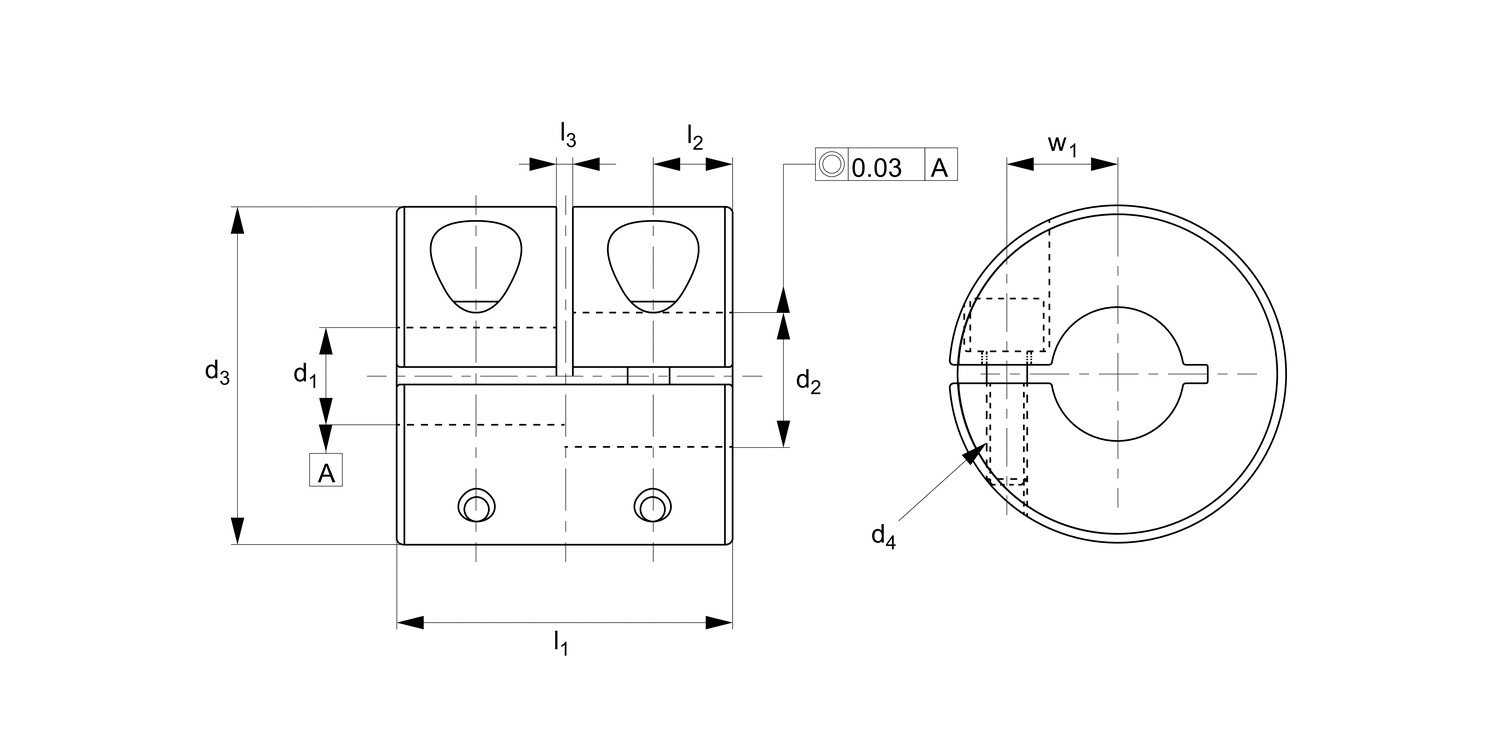 R3201 Rigid Shaft Coupling - One Piece
