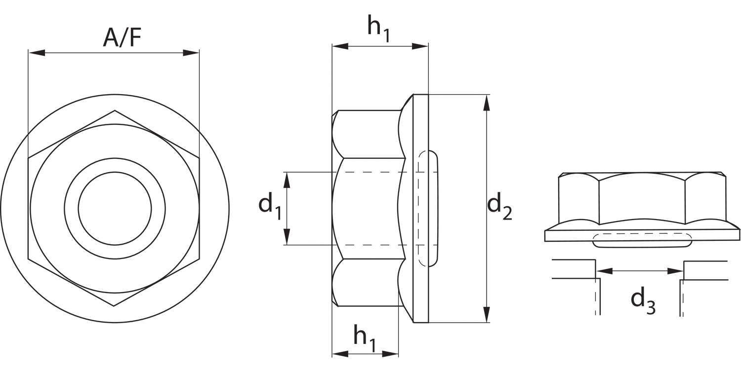 P0177 Integral Seal Flanged Hex Nuts