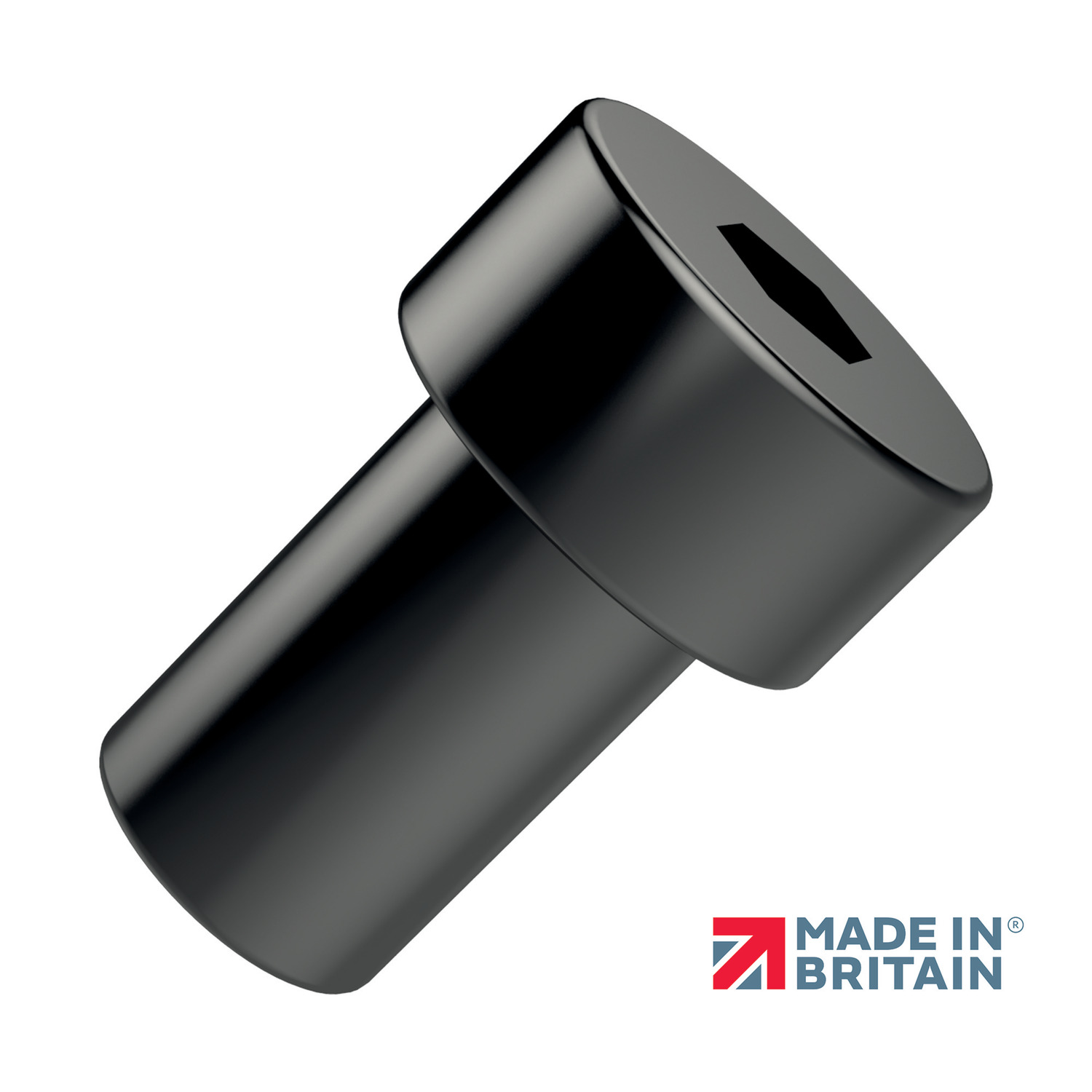 P0127.080-025-B2 Shoulder nuts cap head  Ø8x25, M3.5 B2 hex. drive, stainless 303 series, 1.4305 blackened