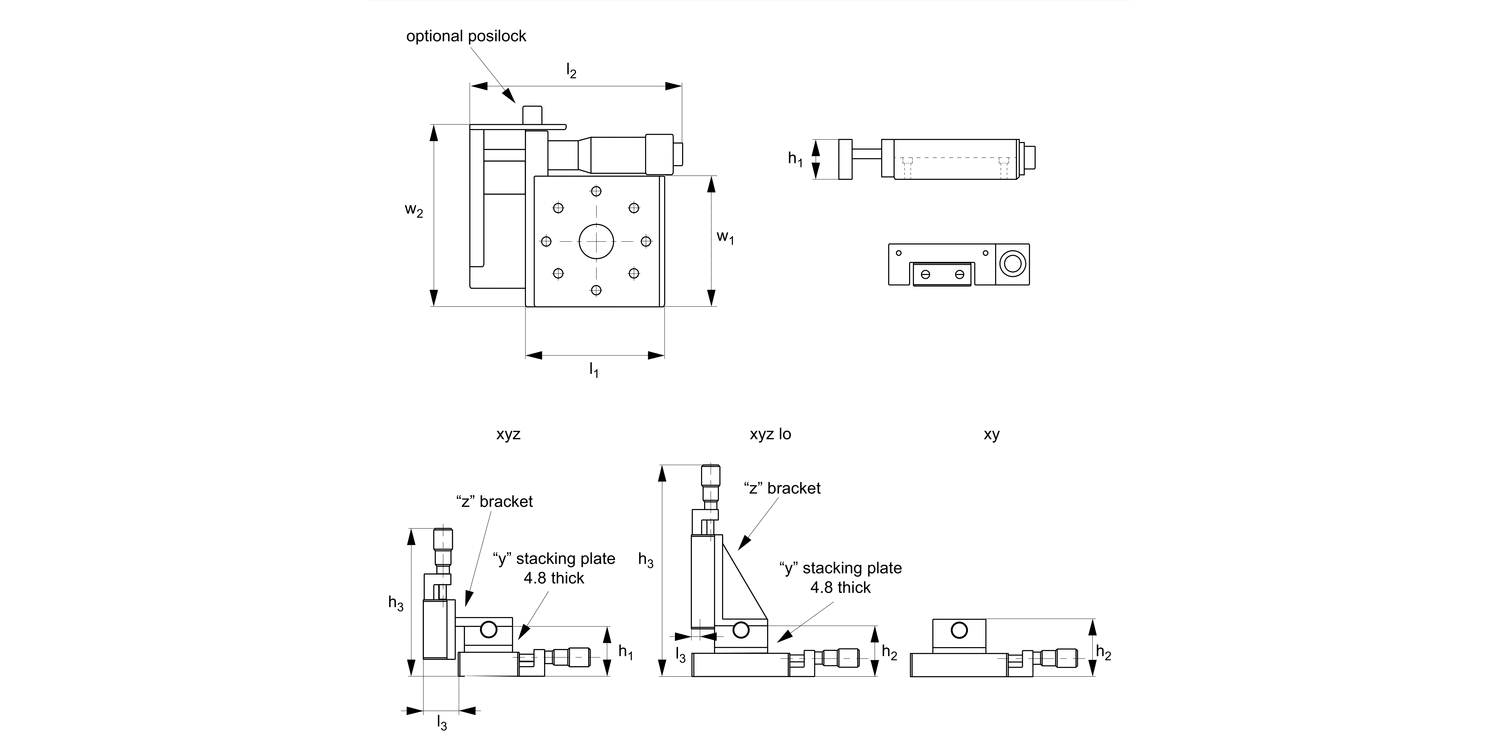 L3112 Micrometer Positioning XY, XYZ Stages
