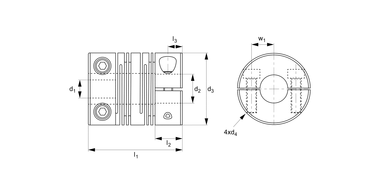 R3005 Beamed Coupling - six beam