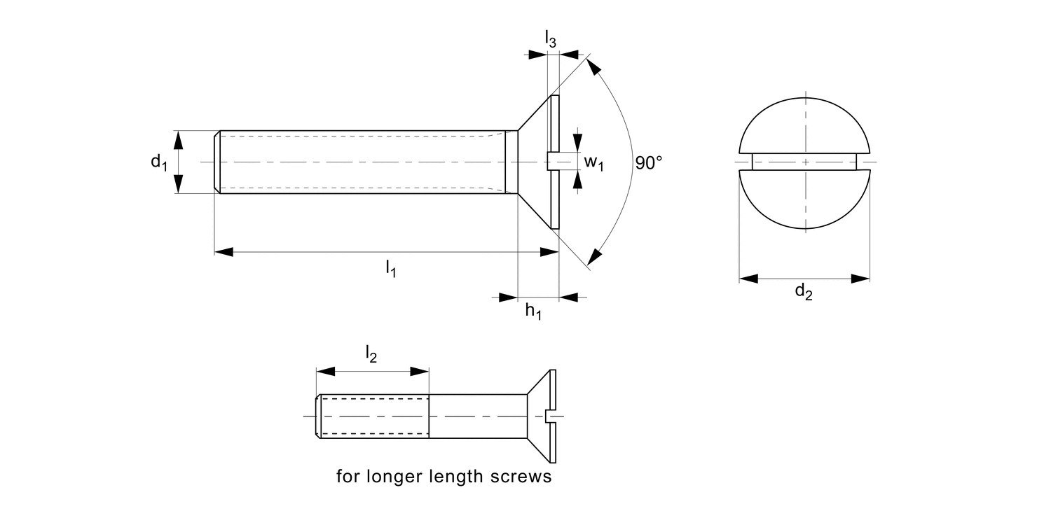 P0224.A4 Slot Countersunk Machine Screws