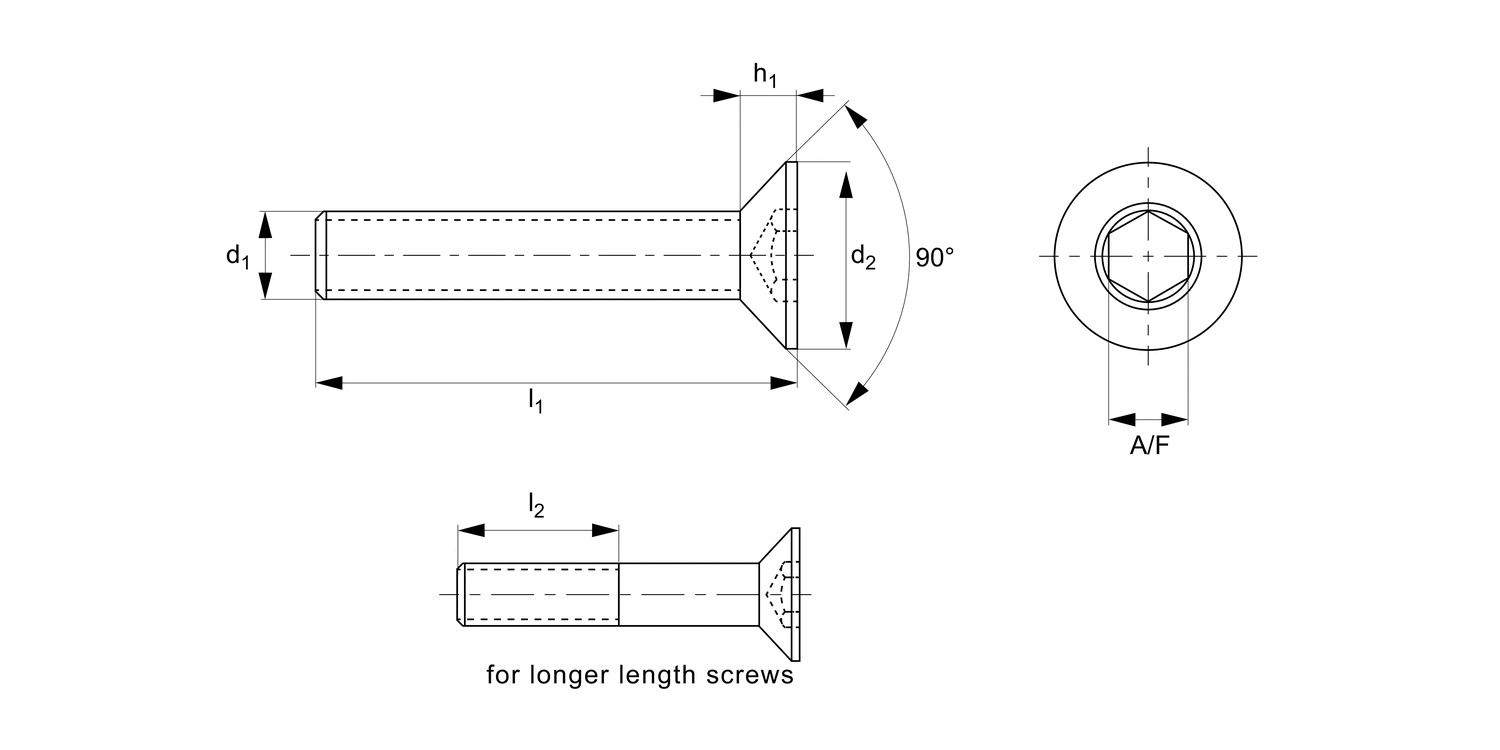 P0222.ZP Socket Countersunk Machine Screws