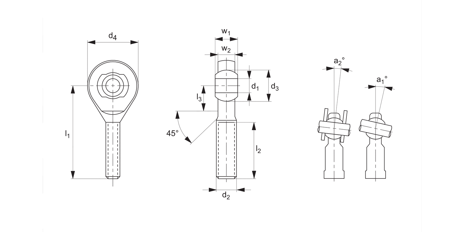 R3550 Heavy-Duty Rod Ends - Male
