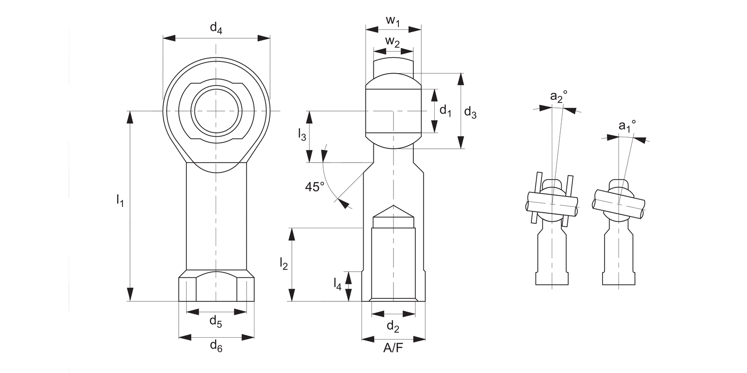 R3566 Stainless Heavy-Duty Rod Ends - Female