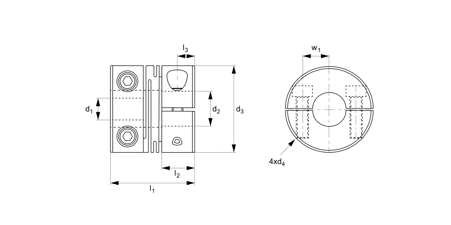 R3007.1 Spiral Beam Coupling - Aluminium