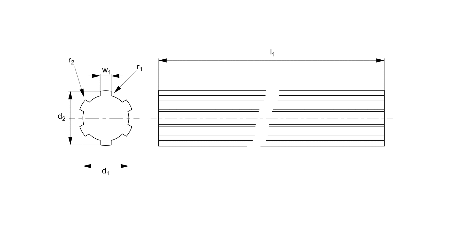L1790 Splined Shafts