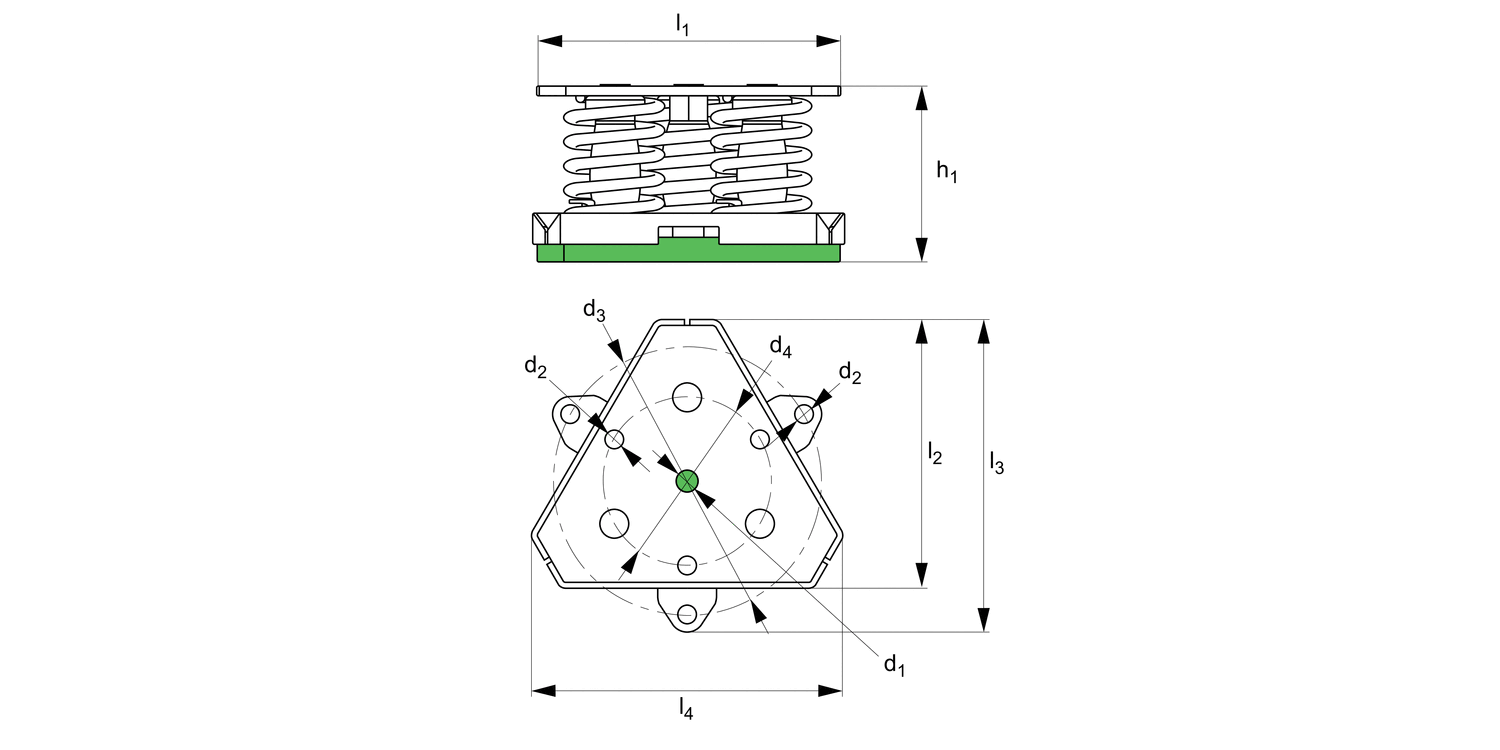 P2454 Spring Vibration Damper three spring
