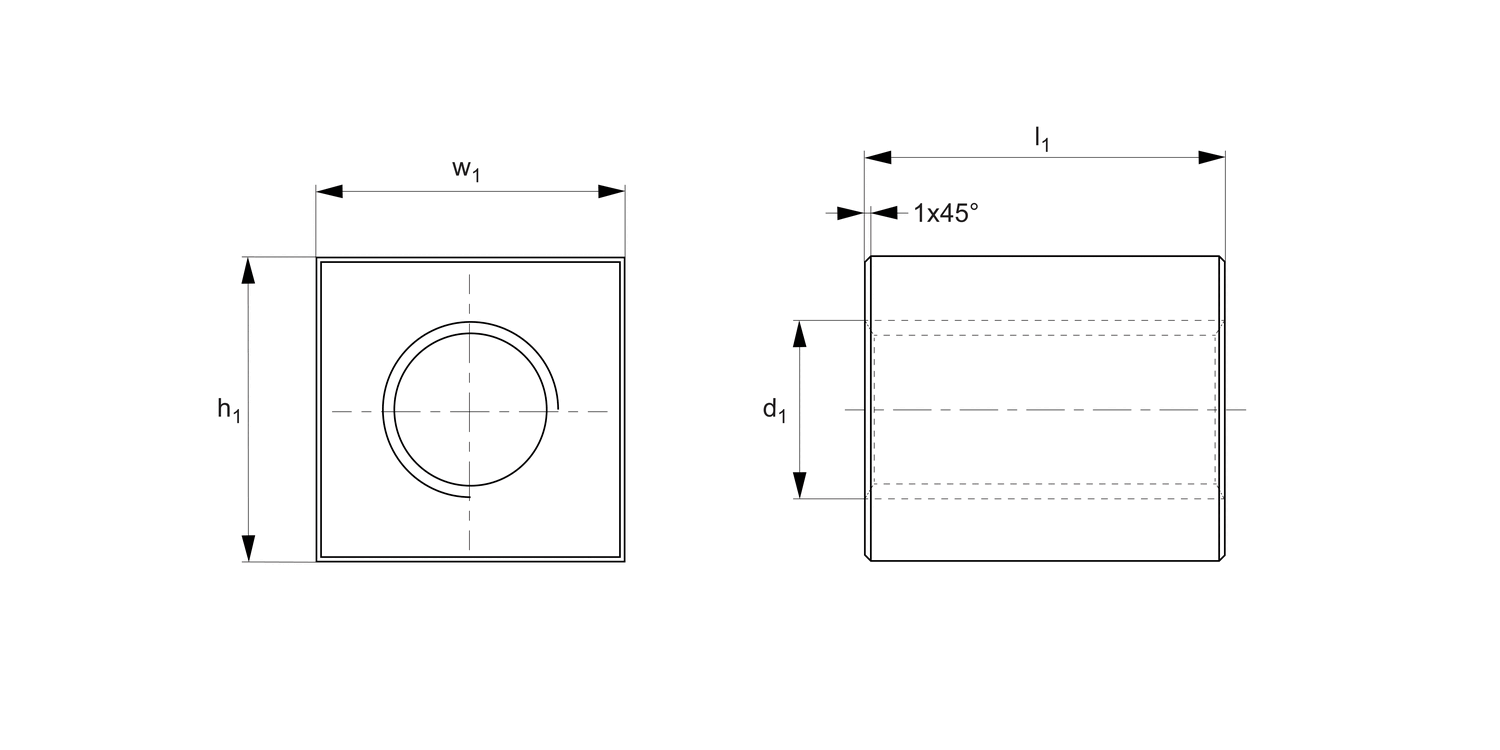 L1335 Square Brass Nuts