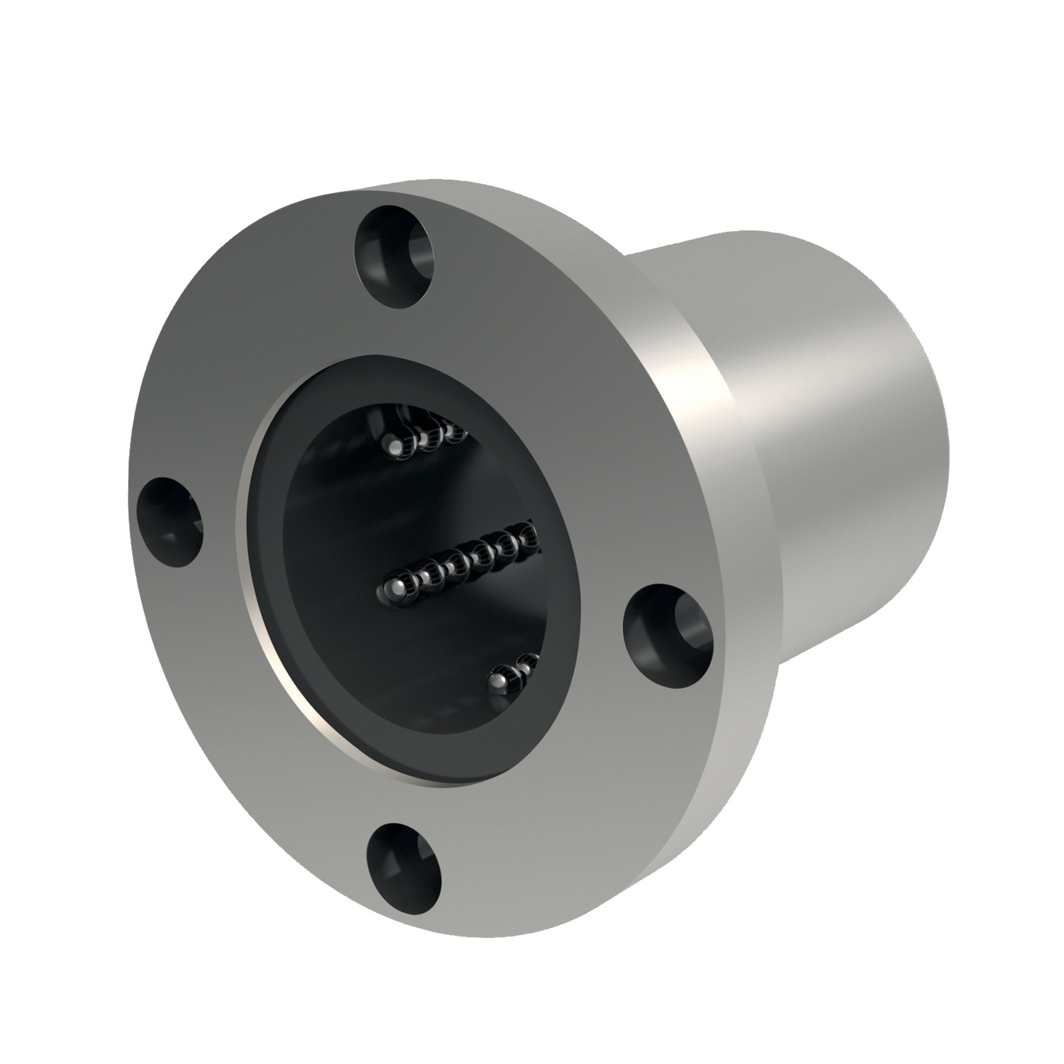 Stainless Ball Bushings Stainless steel circular flange linear ball bushings (for shafts 6mm to 25mm).