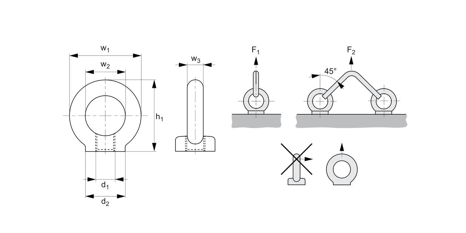P4044 Stainless Female Lifting Eye Bolts