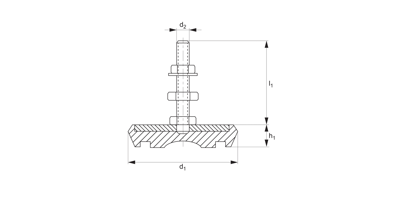 P2160 Stainless Machine Mounts rubber base