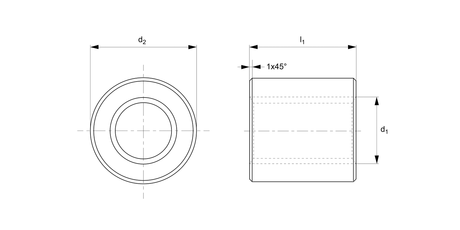 L1341 Cylindrical Stainless Steel Nuts
