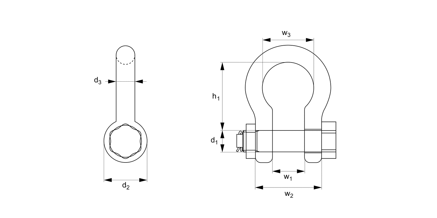 P4099 High-tensile Steel Bow Shackles
