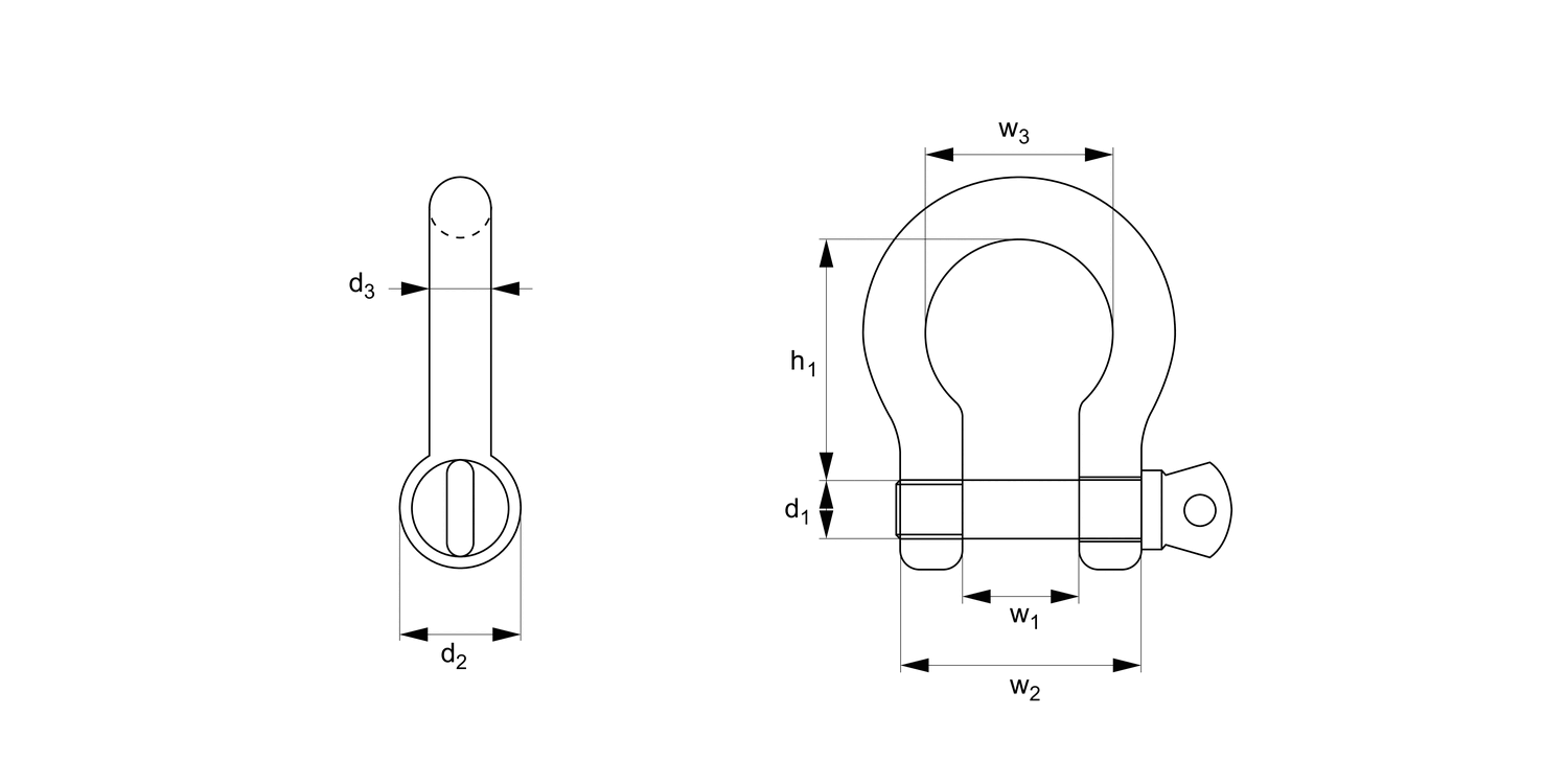 P4097 High-tensile Steel Bow Shackles
