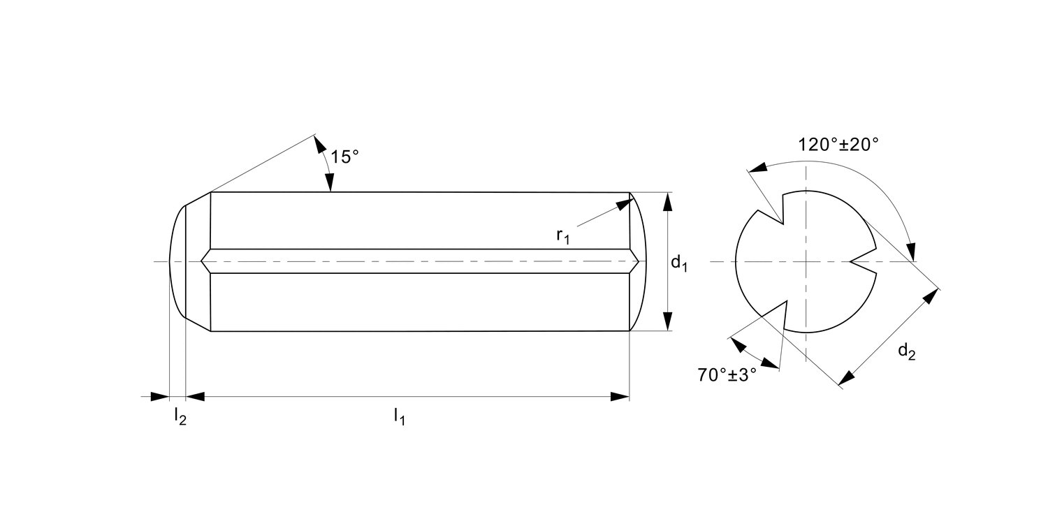 P1208 Steel Grooved Pins