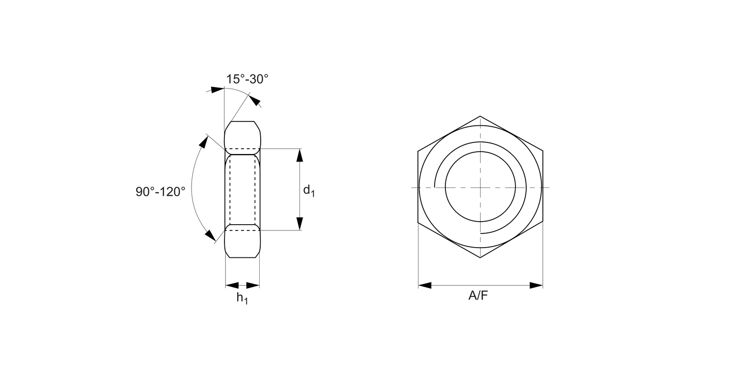 P0305.ZP Lock Nuts Coarse Thread