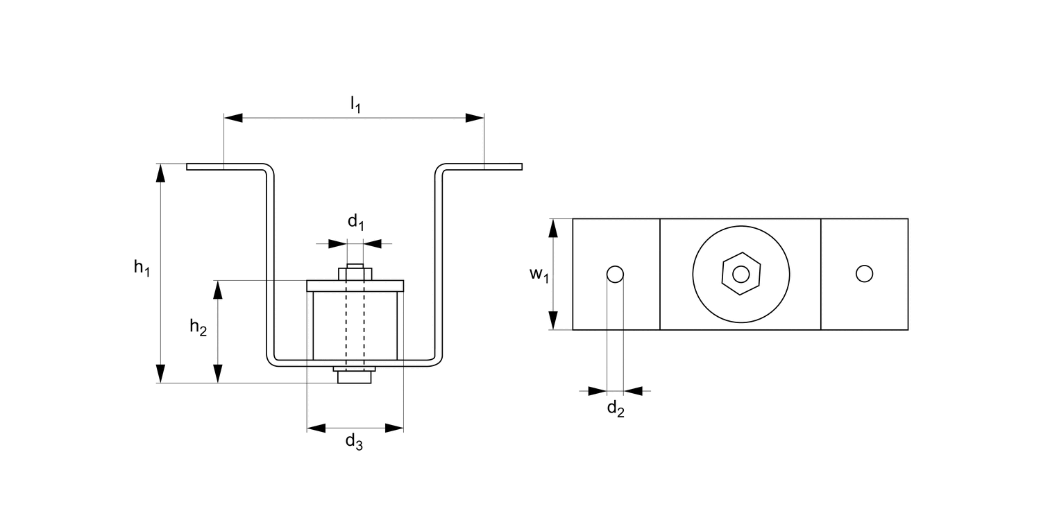 P2555 Acoustic Suspension Hanger u-shape