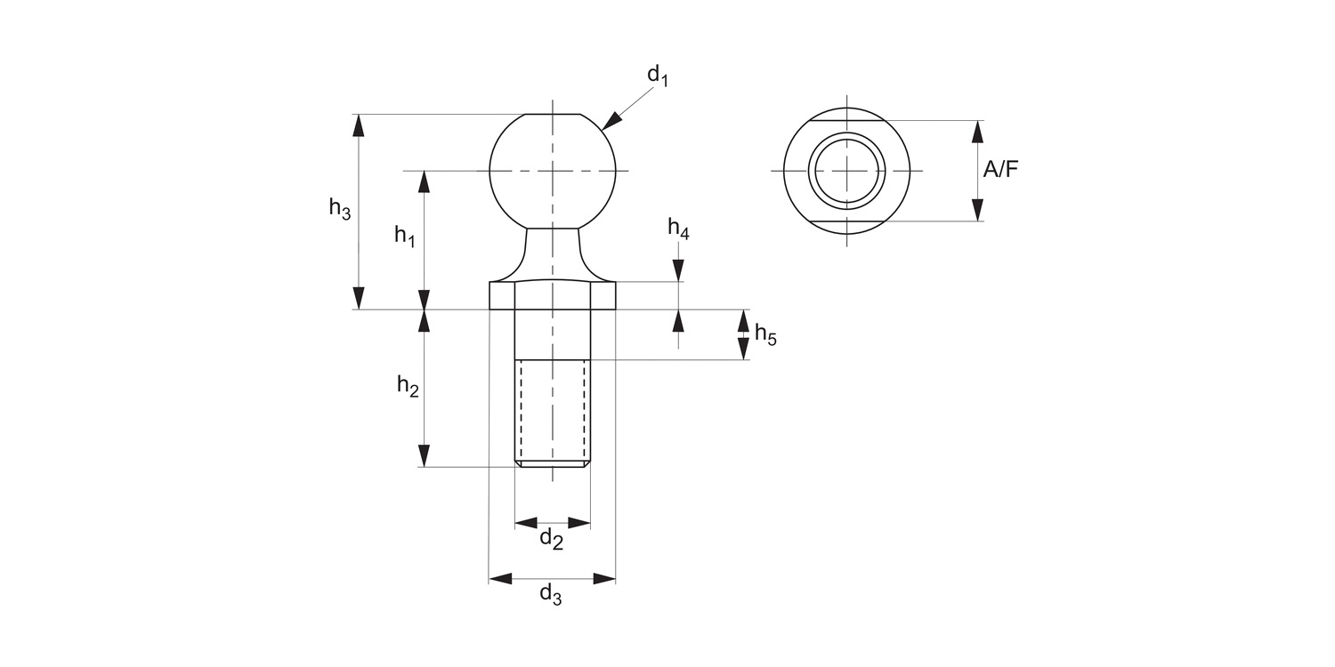 R3526 Threaded Ball Studs