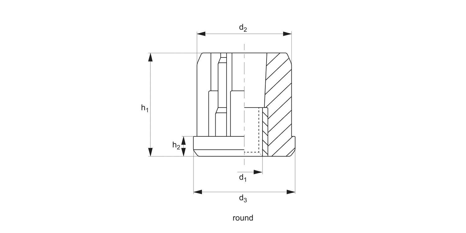 P2212.R Threaded Plastic Insert - Round