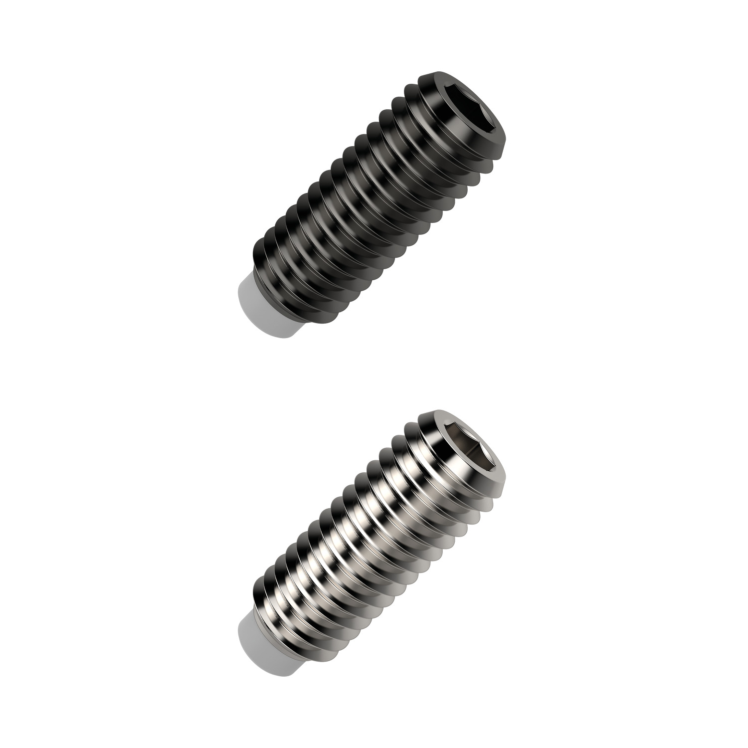 Thrust Screws - Plastic Pad Nylon tipped steel set screw.
M 4 to M 12.