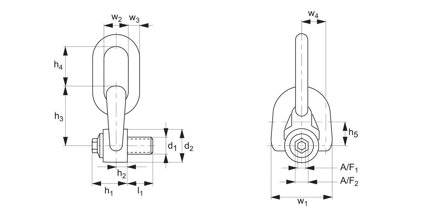 P4015 Triple Swivel Rings Male