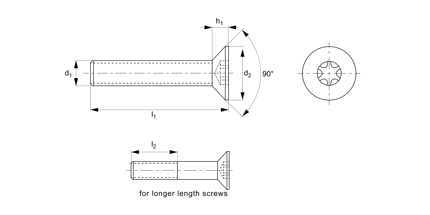 P0225.A2 TX Countersunk Machine  Screws