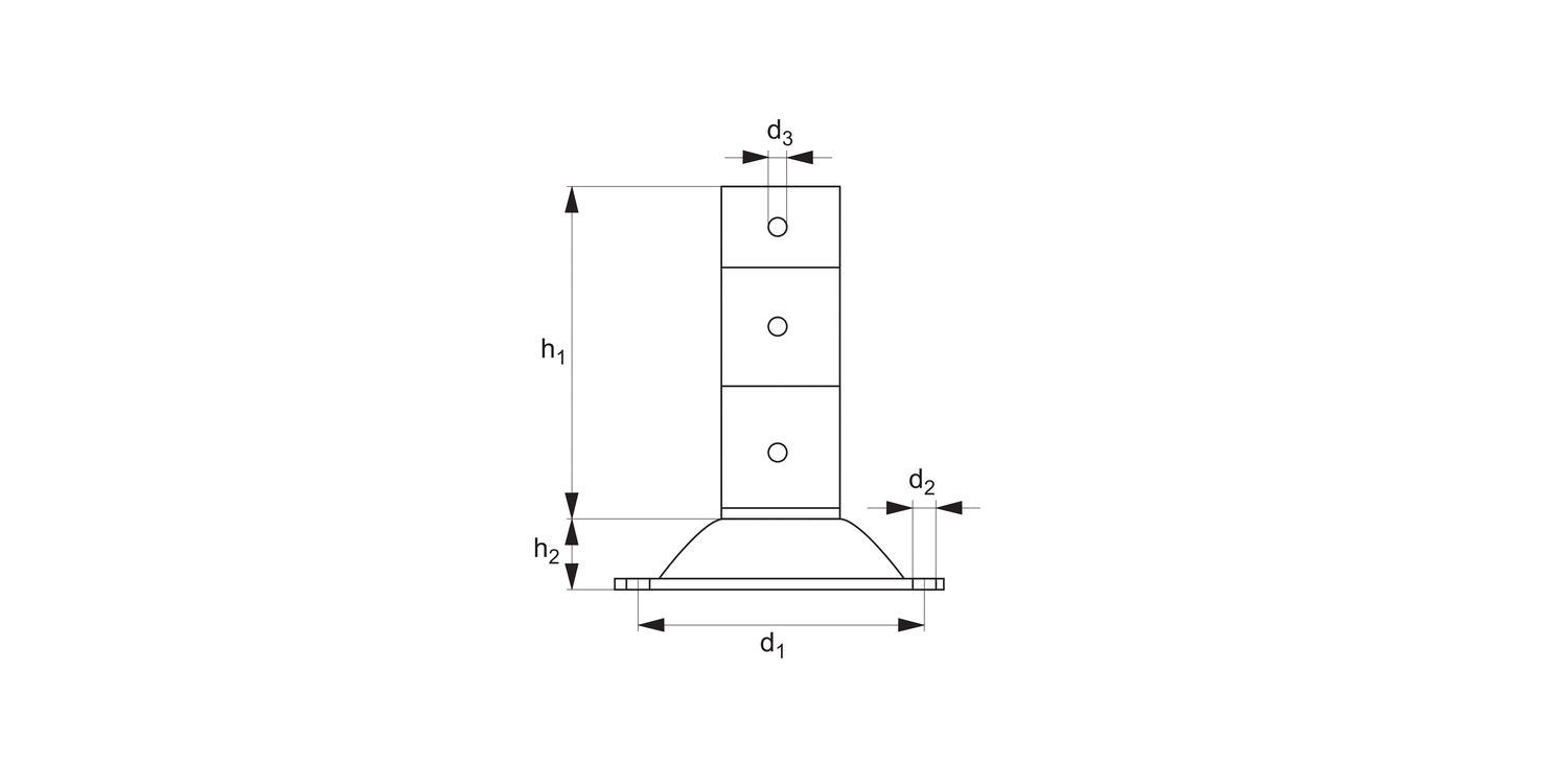 P2556 Acoustic Wall Damper right angle fixing