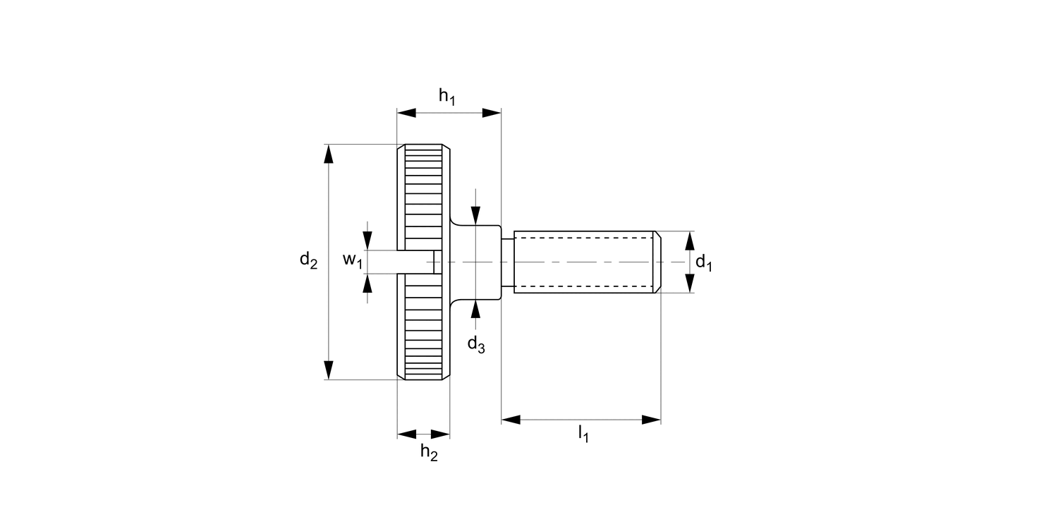 P0404 Knurled Thumb Screws with slot