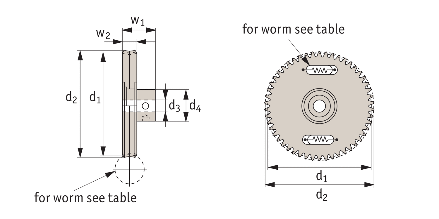 R2147.1 0,5 Module Anti-backlash Worm Gears