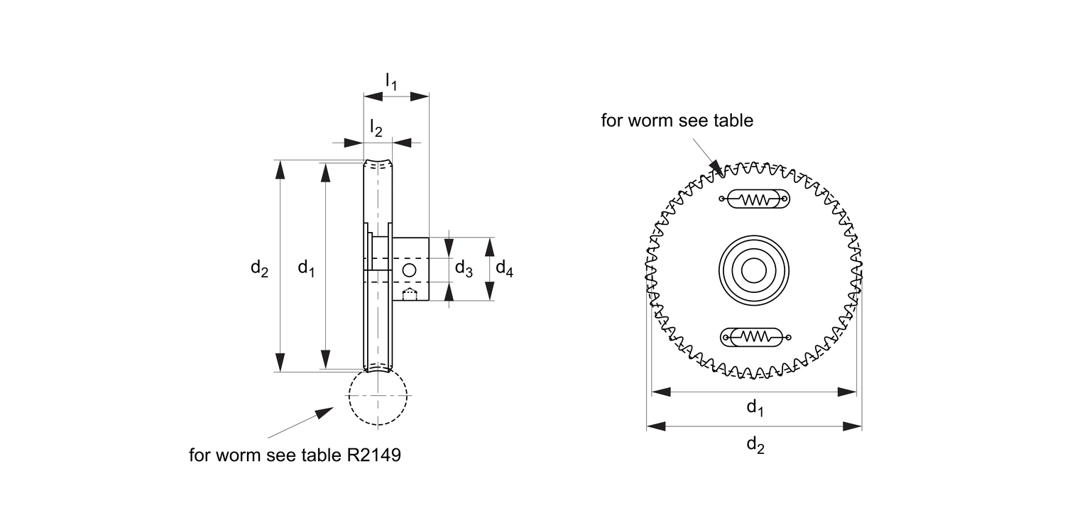 R2150 0,4 Module Anti-backlash Worm Gears