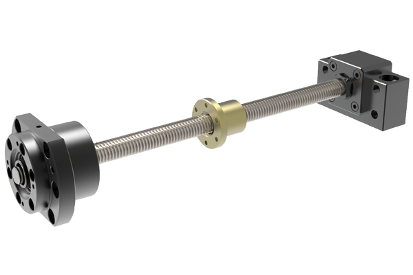 A ball or lead screw application set-up with heavy duty shaft support bearing