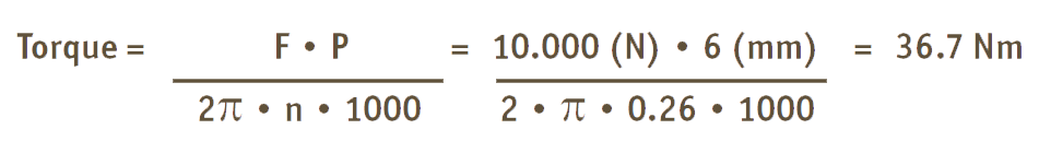 Lead screw example calculation