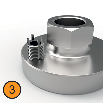 Threaded inserts install option 3